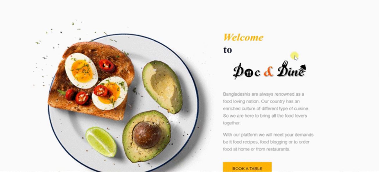 Doc and Dine project screenshot